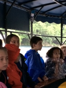 Jase on the glass-bottom boat on his third grade field trip to The Meadows Center in San Marcos.