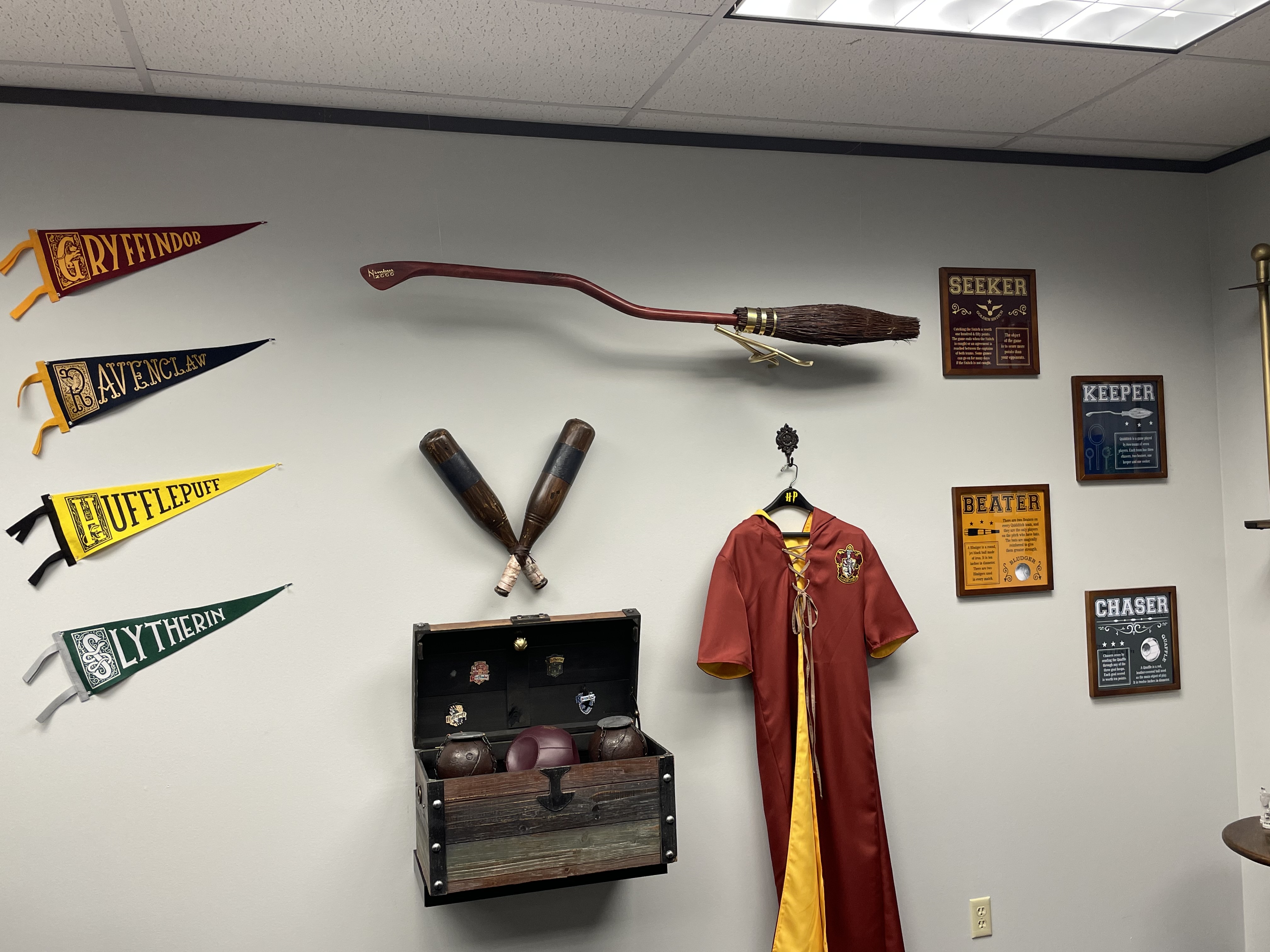 Harry Potter themed conference room added to our already non-traditional  office decor